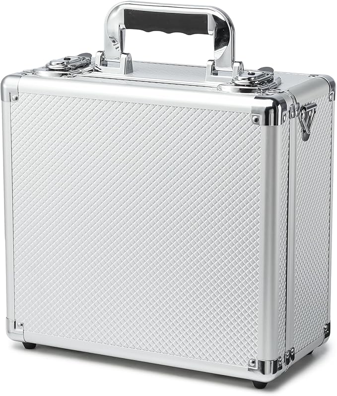 Multi color Card Storage Hard Case, Sports Card Collection Boxes,Trading Cards Cabinet, Card Holder, Toploader Box (Silver, Medium)