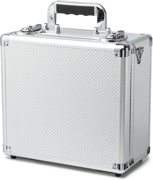 Multi color Card Storage Hard Case, Sports Card Collection Boxes,Trading Cards Cabinet, Card Holder, Toploader Box (Silver, Medium)