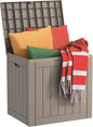 30 Gallon Outdoor Storage Box, Resin Deck Boxes Waterproof, Indoor Outdoor Bin for Package Delivery, Patio Cushions, Gardening Tools, Lockable, UV Resistant (Grey)