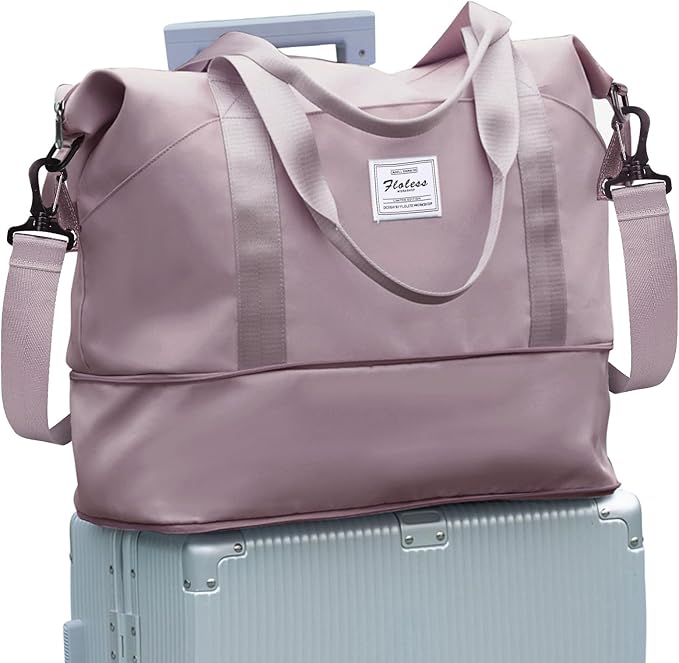 Travel Duffel Bag, Sports Tote Gym Bag, Shoulder Weekender Overnight Bag for Women