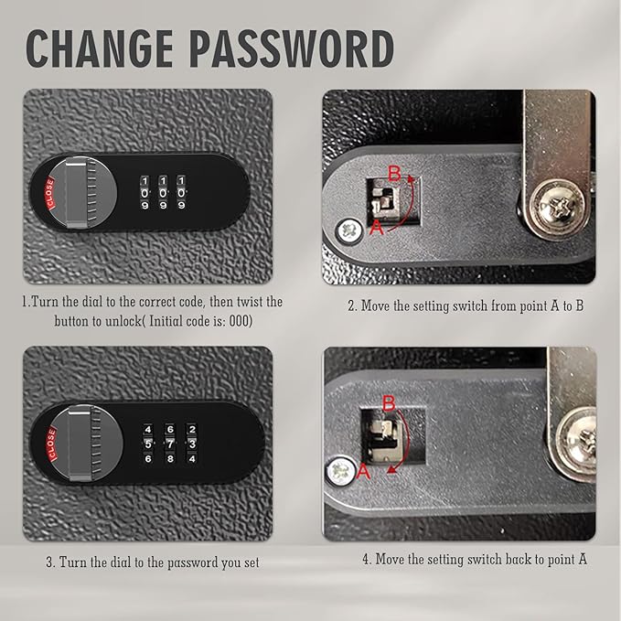 WeHere 48 Key Lock Box with Dual Lock, Combination & Key Unlock, Key Cabinet Wall Mount with Tag Label, Key Holder Storage Lockbox for Store, Office, Company, House, App Key Directory ERP