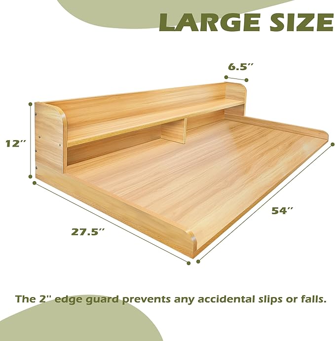 Royxen Laundry Countertop with Storage Universal Fit, Washer and Dryer Countertop with Shelf, Laundry Room Storage, 2-Tier Shelf (Oak)