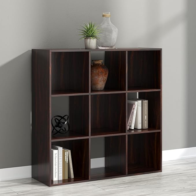 Signature Design by Ashley Glosmount 9 Cube Storage Organizer or Bookcase, Cherry & Light Brown