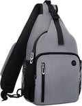 MOSISO Sling Backpack Bag, Crossbody Shoulder Bag Travel Hiking Daypack Chest Bag with Front Square Pocket&USB Charging Port