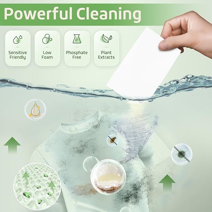 Poesie Laundry Detergent Sheets Original（Rainy Glass） Scent 160 Count Camping Hiking RV Trip Liquidless Clothes Laundry Detergent Strips for Travel Hotel Sink Dorm Home Outdoor