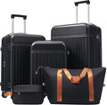 Merax Luggage Sets, Durable Hardshell 3 Piece Suitcase with Double Spinner Wheels and Handle Bags,Lightweight Carry on Luggage with TSA Lock,20+24+28 inches,Black