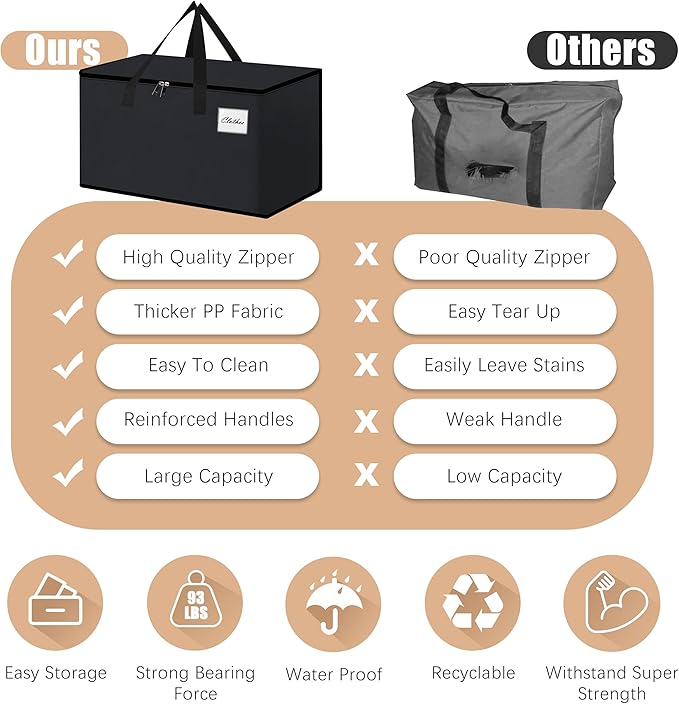 Heavy Duty Moving Bags - Extra Large Packing Bags and Storage Totes, Collapsible and Foldable Option for Moving and Storage, Multicolored, 125 L - 6 Pack