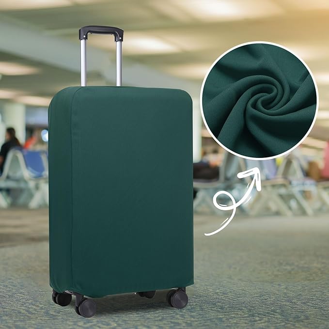 PATIKIL Luggage Cover, Suitcases Covers Elastic Carry on Cover Protector Washable Scratch-Resistant Fits 26-27 Inch Luggage for Travel Business Trips, Dark Green
