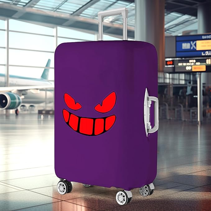 Travel Luggage Cover Thicker Spandex Suitcase Protector Elastic Washable Baggage Covers (M (for 23-24 inch luggage), Purple Eye)