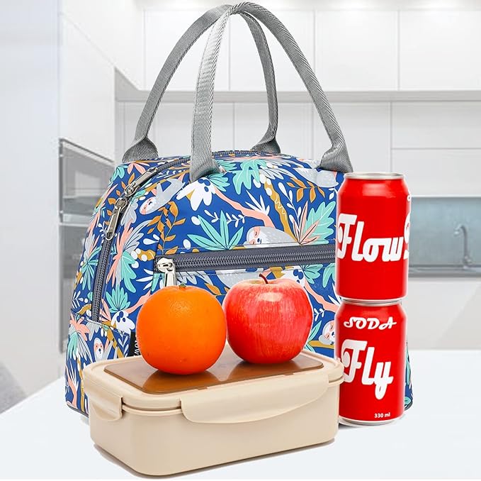 FlowFly Insulated Lunch Cooler Bag - Tote Bag Organizer for Women/Men, Sloth