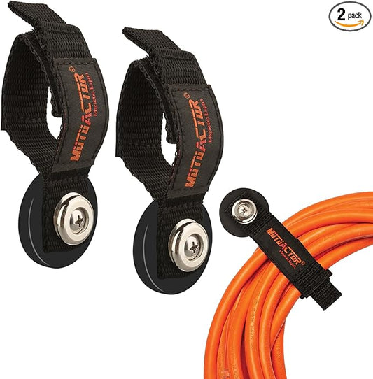 MUTUACTOR Strong Magnetic Hooks,Non-Slip Magnetic Mount Hooks Heavy Duty for Hanging,2PCS Anti-Scratch Garage Storage Hooks Adjust Cable for Garden Hoses Universal Rope Cordless Drills RVs Equipments