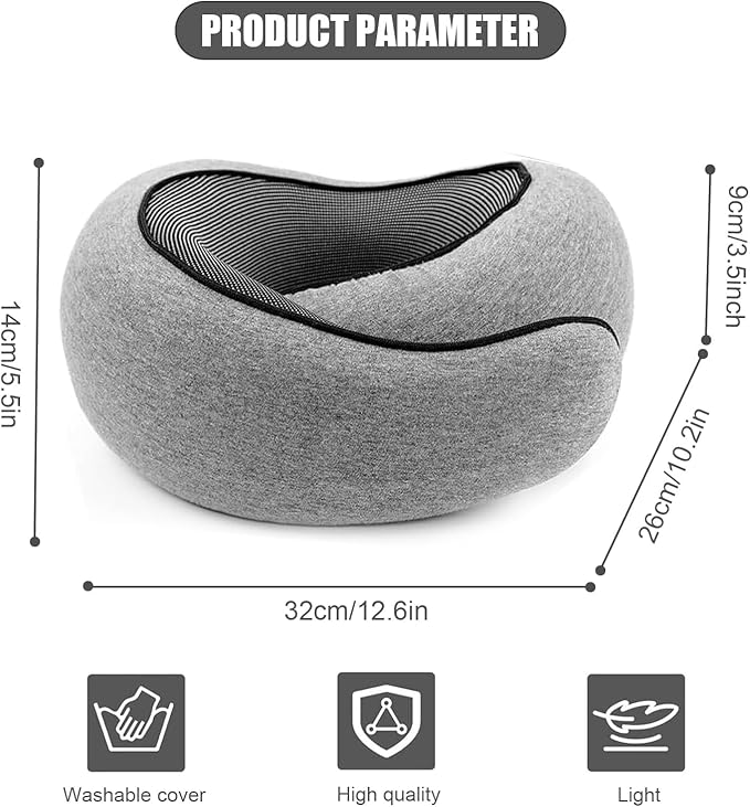 RURING Travel Pillows for Airplanes, Travel Neck Pillow Travel Pillow, Neck Pillow Airplane Memory Foam 360 Degree Support Stowable Pillows for Airplanes Offices and Cars (Pink)