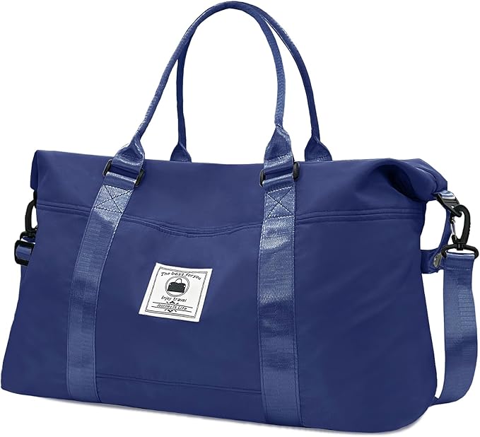 Travel Duffle Bag, Waterproof Sport Tote Gym Bag for Women Men, Overnight Weekender Carry On Bag with Wet Pocket