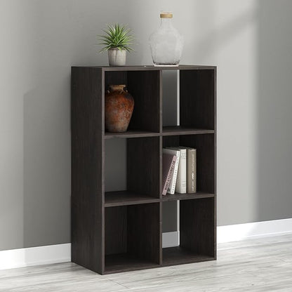 Signature Design by Ashley Piperton 6 Cube Storage Organizer or Bookcase, Charcoal