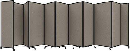 Versare Room Divider 360 Portable Wall Partition | Folding Panels | Large Freestanding Divider | Locking Wheels | Temporary Room Separator