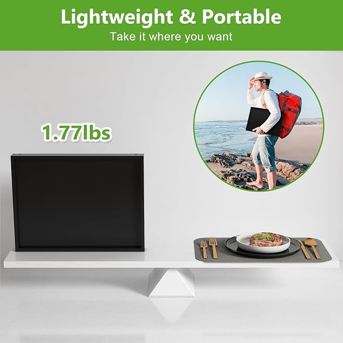 Bed Tray Table with Folding Legs, Bamboo Breakfast in Bed for Kitchen Serving Tray, Sofa, Eating, Used As Laptop Desk Snack Tray (4 Pack, Black Color)