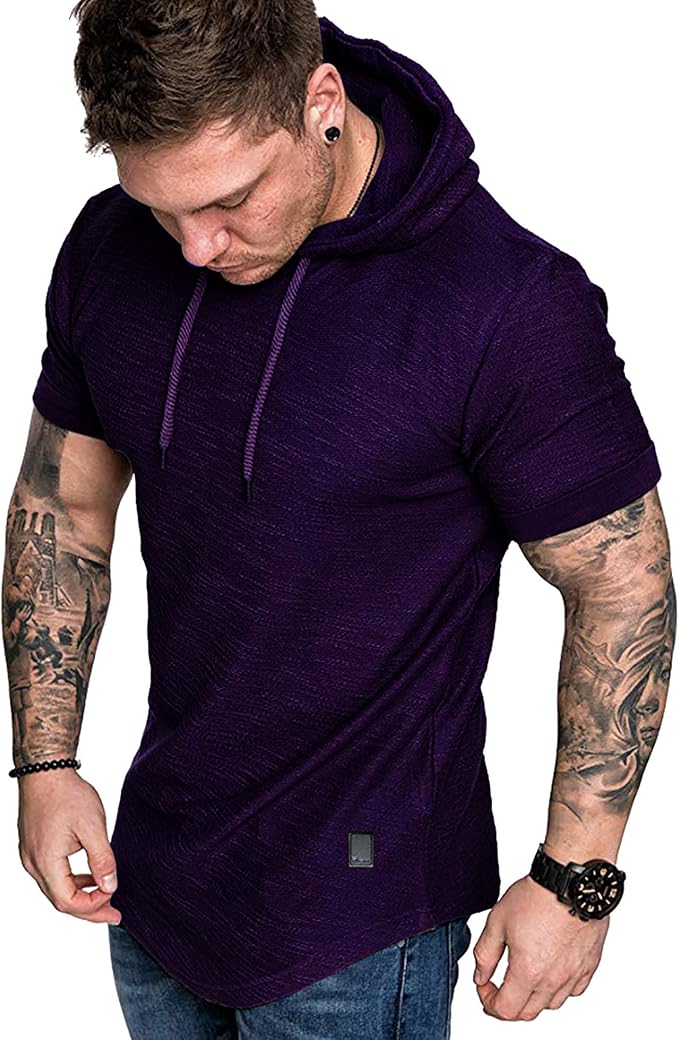 Lexiart Mens Fashion Athletic Hoodies Sport Sweatshirt Solid Color Fleece Pullover