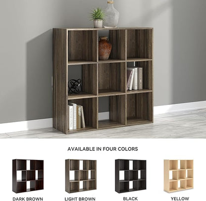Signature Design by Ashley Shallifer 9 Cube Storage Organizer or Bookcase, Brown
