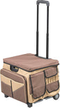 Mobile Utility Cart with Storage Organizer Bag, Rolling Cart, Chocolate/Sand