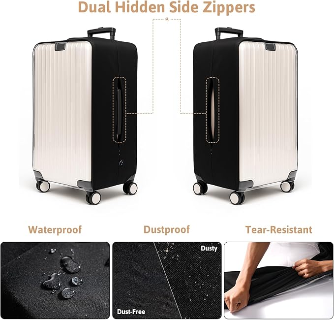 OrgaWise Clear Luggage Cover, For Suitcase Tsa Approved Transparent TPU Suitcase Cover Protector Fit 20-22 Inch Luggage