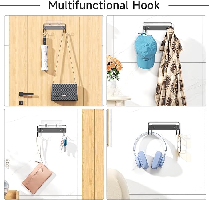 Ironing Board Hanger Wall Mount, Ironing Board Holder for T or Y Leg, Stainless Steel Iron Board Hanger, Laundry Room Wall Hook for Iron Board Holder (Black)