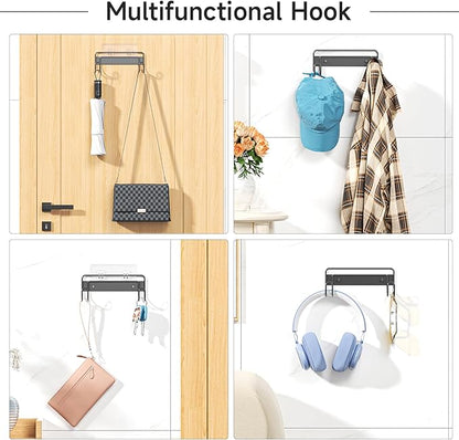 Ironing Board Hanger Wall Mount, Ironing Board Holder for T or Y Leg, Stainless Steel Iron Board Hanger, Laundry Room Wall Hook for Iron Board Holder (Black)