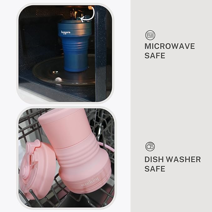 Collapsible Cup with Reusable Straw – 18 Oz (550 Ml), Portable Travel Mug, BPA-Free, Leak-Proof, Microwave & Dishwasher Safe, Multi-Purpose for Hot & Cold Drinks – Pink