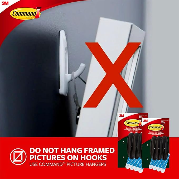 Command Outdoor Large Hooks, Bronze, Holds up to 5 lbs, 6-Hooks, 8-Strips, Damage Free Hanging Wall Hooks for Hanging Outdoor Wall Decor with Weather