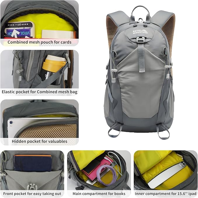 Hiking Backpack 30L Foldable Travel Daypack For Women Men,Camping Daypack Backpacks Lightweight,Durable Hiking Backpack Fit For Hiking,Daily Commuting,Short Trips.(With Rain-cover)