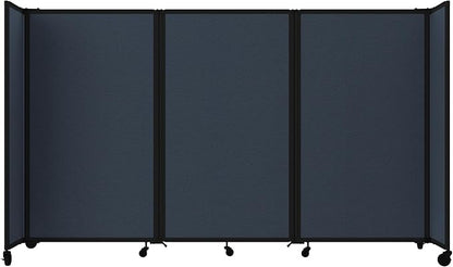 Versare Room Divider 360 Portable Wall Partition | Folding Panels | Large Freestanding Divider | Locking Wheels | Temporary Room Separator