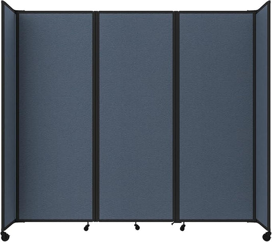 Versare Room Divider 360 Portable Wall Partition | Folding Panels | Large Freestanding Divider | Locking Wheels | Temporary Room Separator