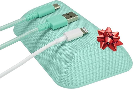 Smartish® Magnetic Cord Holder - Bigger Cable Wrangler Stocking Stuffer Organizer with Magnet Clips for Charger Management on Desktop, Nightstand - Holds 6+ Cables - Teal Me More