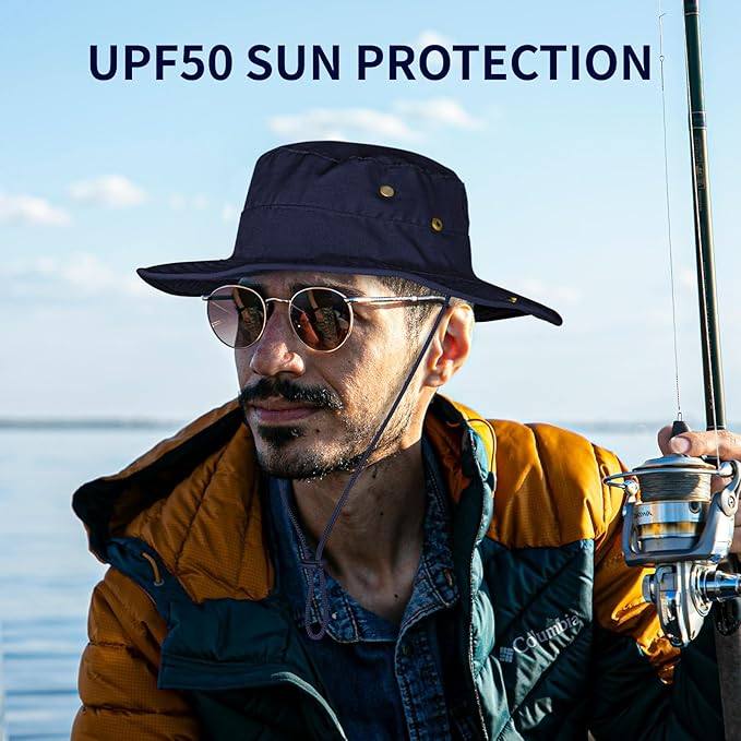 Sun Hats for Men Women Boonie Hat Foldable Fishing Hat UPF 50+ Bucket Hat for Fishing Hiking Garden Safari Beach