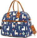 FlowFly Insulated Lunch Bag With Shoulder Strap for Women, Men, and Kids, Large and Reusable, Handle, Freezable Work and School Travel Tote and Meal Prep Organizer,Alpaca