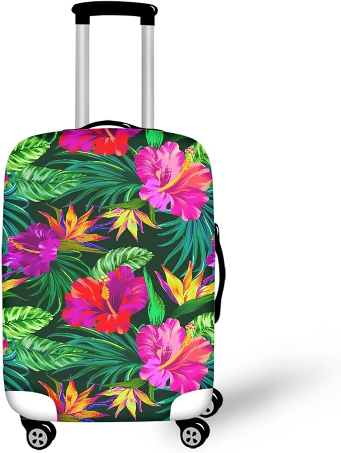 Tropical Floral Leaf Print Suitcase Cover Womens Travel Luggage Protector Cover Suitcase Baggage Decoraitve Covers for 30-32 inches