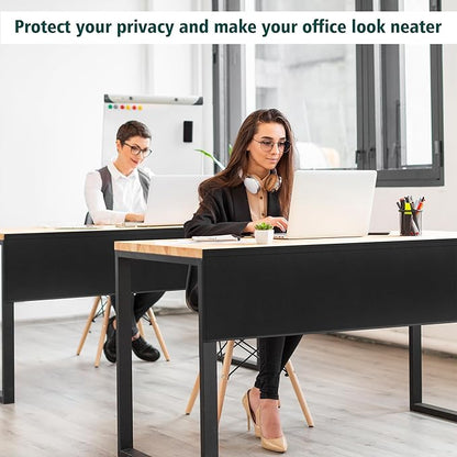 60" Under Desk Privacy Panel with Cable Management Organizer Sleeve Self-Adhesive Modesty Panel for Cord Organizer Pockets and Desk Skirt for Home Office or Standing Workstation