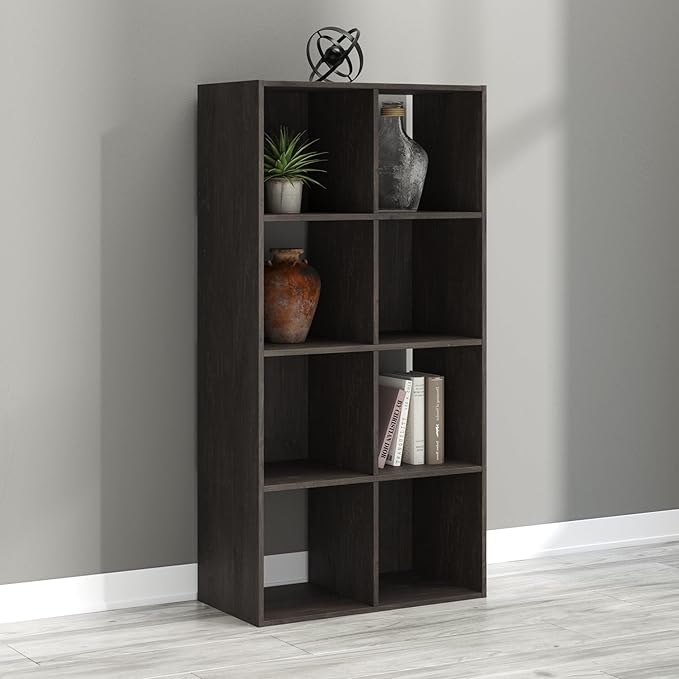 Signature Design by Ashley Piperton 8 Cube Storage Organizer or Bookcase, Charcoal