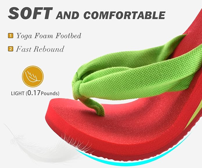 KuaiLu Flip Flops for Women with Arch Support Yoga Mat Comfortable Summer Beach Walking Thong Cushion Sandals Slip On Indoor Outdoor