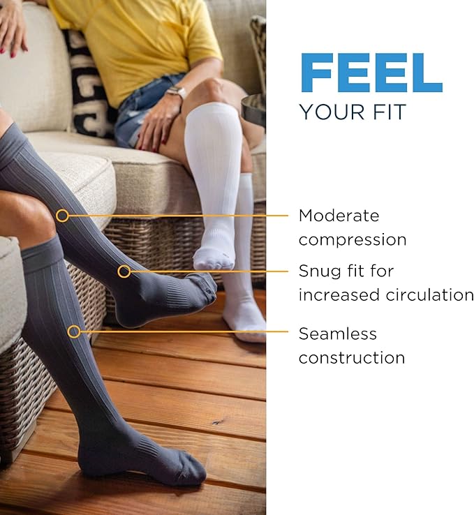 Medical Grade Compression Socks for Men & Women 15-20 mmHg by OrthoSleeve (Blue Argyle, X-Large)