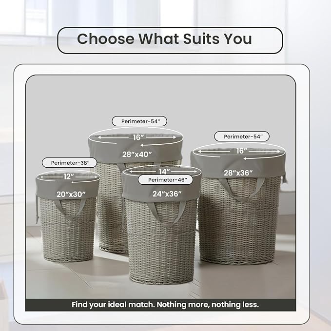 LFH Home Cotton Canvas Large Laundry Bag with Handle, Heavy Duty Drawstring Closure Washable Laundry Bags, School Travel, Home, Hotel, College Dorm, Organizer Sack, Toys Clothes 28x40 (Pack of 6)-Grey