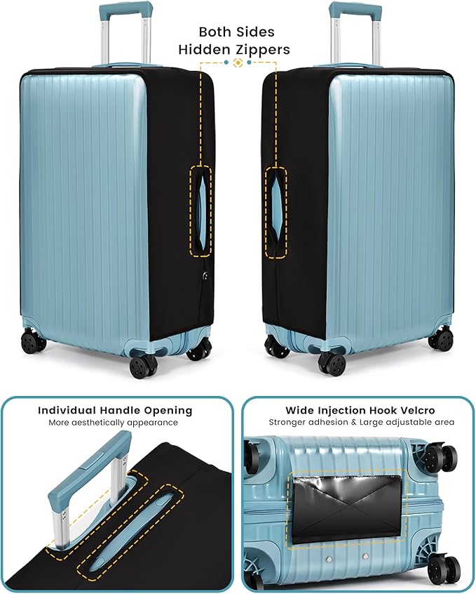 Travelkin Clear Luggage Cover Protectors For Suitcase Transparent TPU Suitcase Cover Protector Fit 18-32 Inch Luggage