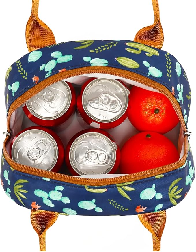 FlowFly Insulated Lunch Cooler Bag - Tote Bag Organizer for Women/Men, Cactus