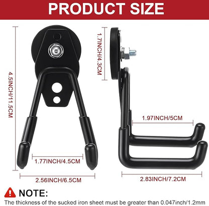 Landhoow Large Magnetic Hooks Heavy Duty Garage Magnet Hooks Strong Storage Utility Magnetic Hangers with Anti Slip Rubber Coating for Indoor and Outdoor Hanging(Black,22 Pcs)