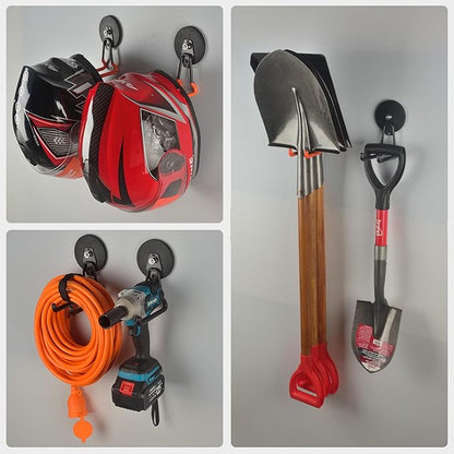 MUTUACTOR New Upgraded Magnetic Hooks Heavy Duty,40lbs Anti-Scratch Garage Large Magnet Hooks,2PCS Super Strong Magnetic Garage Hooks for Organizing Impact Drivers Trailer Cord Garden Tool Box