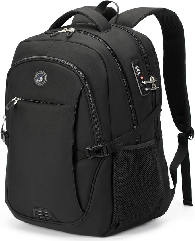 SHRRADOO Anti Theft Laptop Backpack Travel Backpacks with usb Charging Port for Women Men High School College Backpack Computer Bag Fits 17 Inch Laptop,Grey