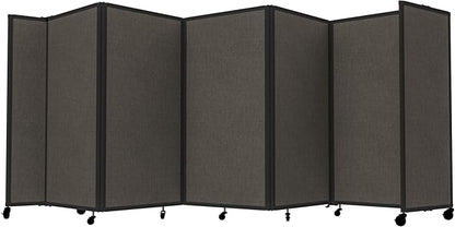 Versare Room Divider 360 Portable Wall Partition | Folding Panels | Large Freestanding Divider | Locking Wheels | Temporary Room Separator