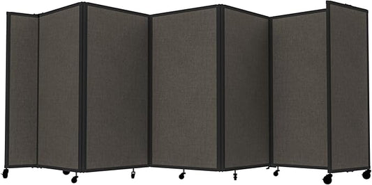 Versare Room Divider 360 Portable Wall Partition | Folding Panels | Large Freestanding Divider | Locking Wheels | Temporary Room Separator