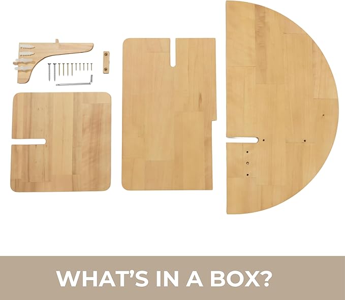 Behomes Soluna Solid Wood Floating Nightstand, Wall Mounted Bedside Nightstand, Mid Century Modern Floating Bed Side Table, Rustic Wooden Night Stand for Bedroom, Small Space Saving Shelf, Natural