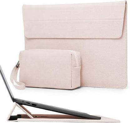 HYZUO 15-16 Inch Laptop Sleeve Case with Stand for MacBook Pro 16 M4/M3/M2/M1 2025-2019, MacBook Pro 15 2015-2012, XPS 15, Samsung Galaxy Book Flex/Pro 15, Apricot