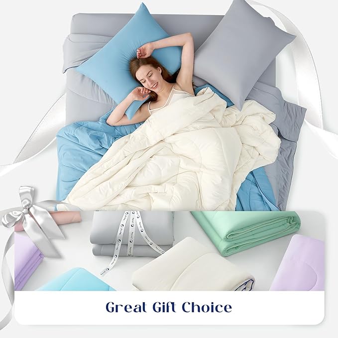 Dream Valley® Outlast® Deepsleep Cooling Comforter, King Size, NASA-Grade Space Technology Cooling Blanket for Hot Sleepers Night Sweats, Q-Max > 0.45Aerocool™ Breathable Light Grey, 106"x90"